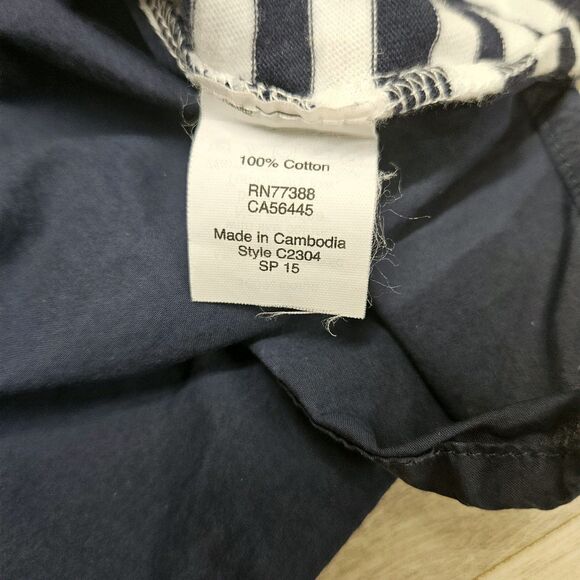 J. Crew Womens Navy Blue Stripe Longsleeve Shirt XS Cotton - Picture 8 of 10